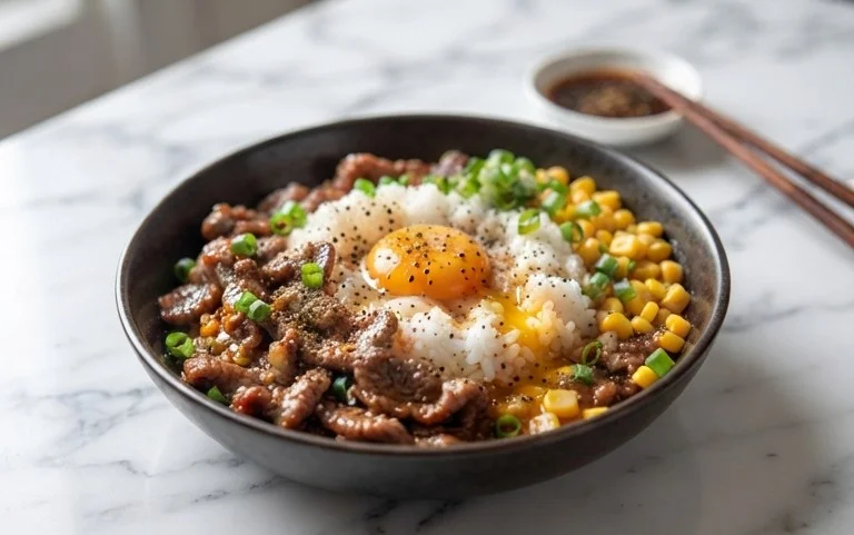 Beef Pepper Rice Bowl is a delicious meal option.