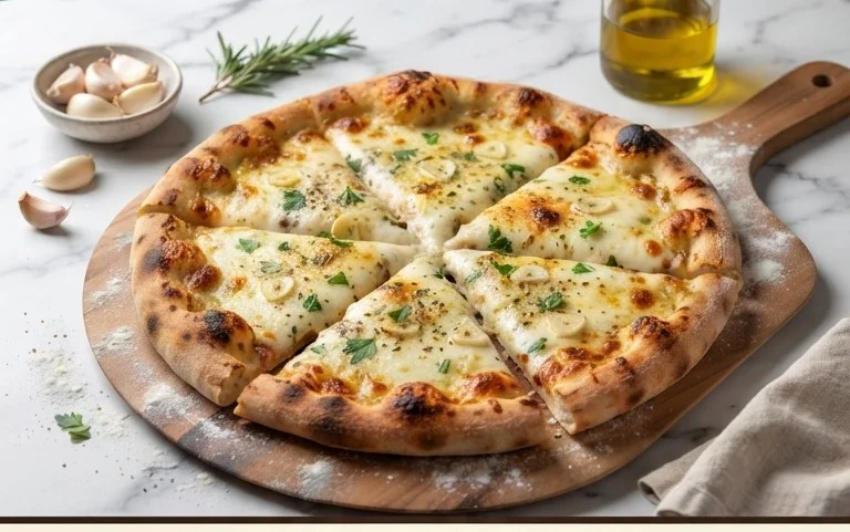 buttery garlic pizza