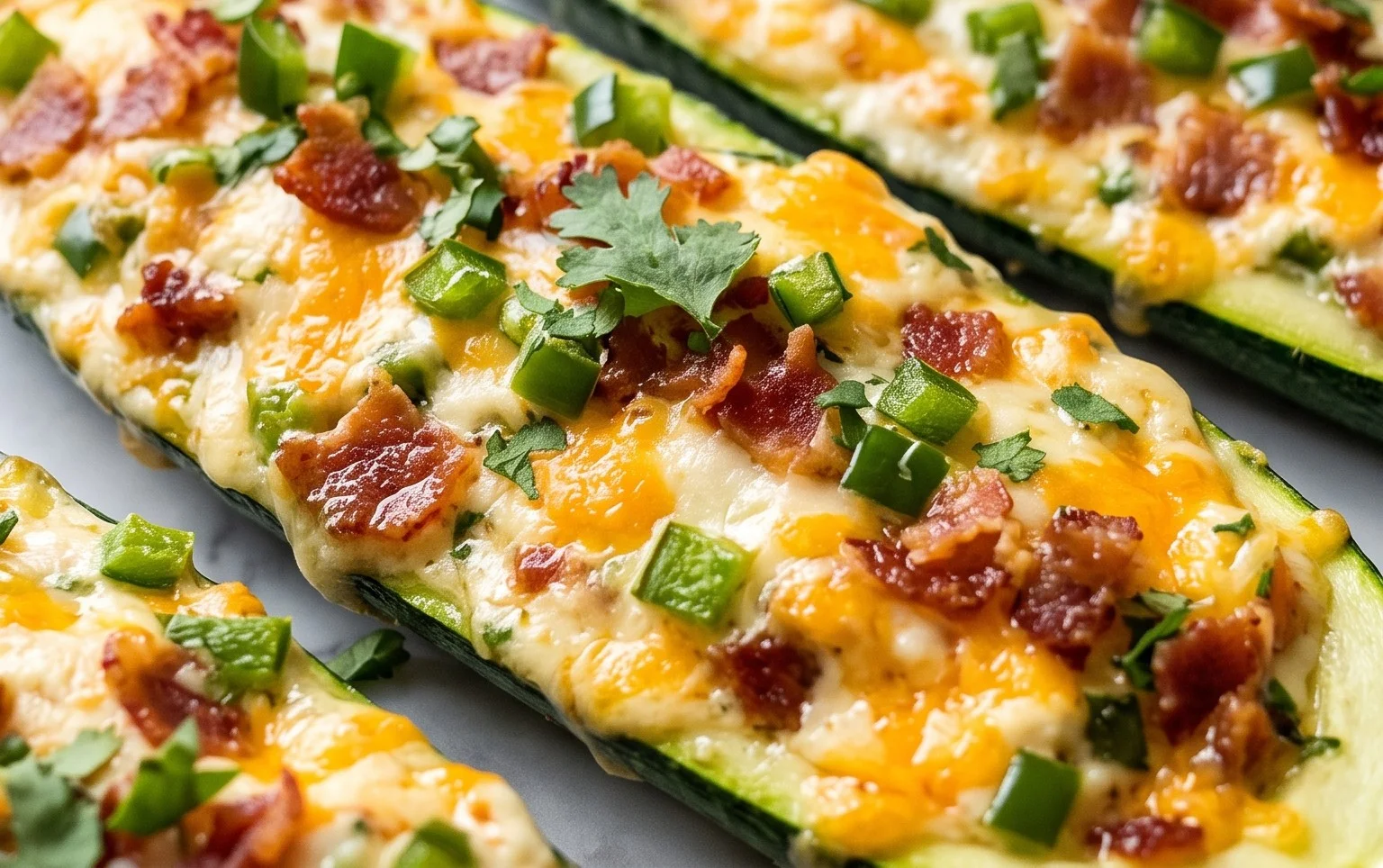 Jalapeno Popper Zucchini Boats