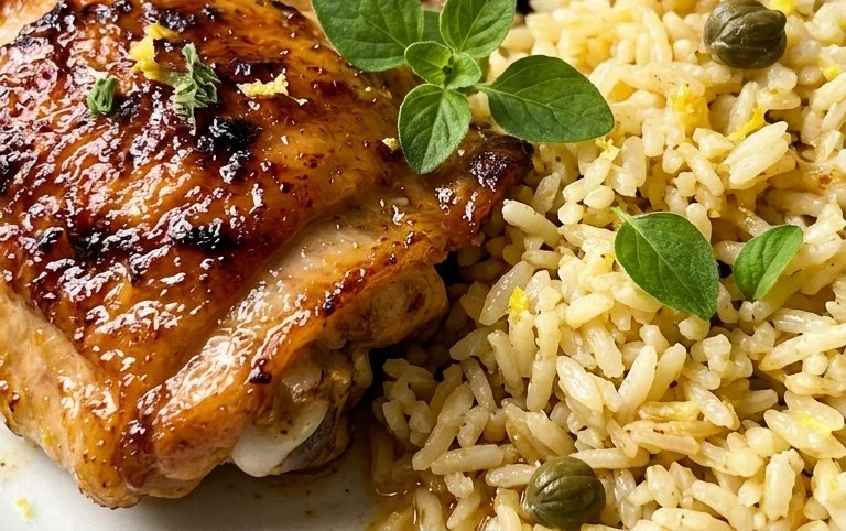 Greek Chicken and Lemon Rice (30 Minutes, One-Pot)