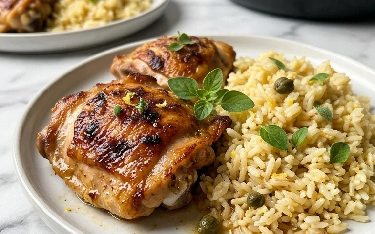 Greek Chicken and Lemon Rice (30 Minutes, One-Pot)