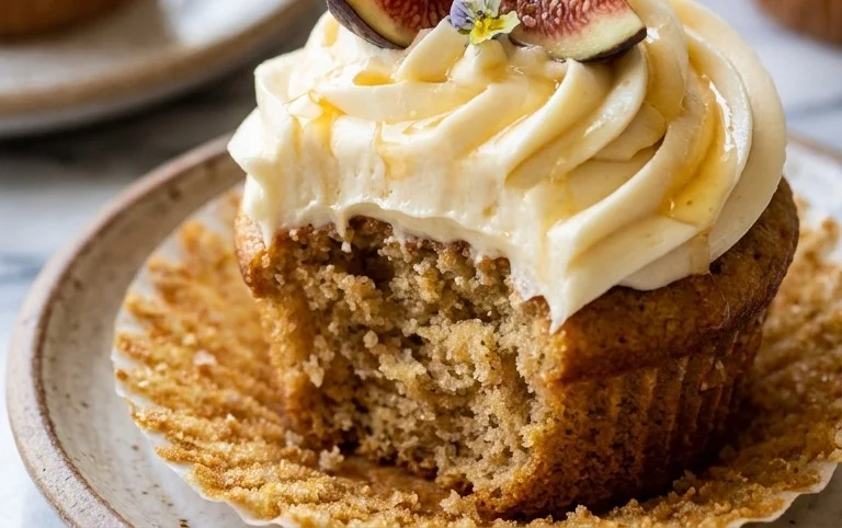 Fig Cupcakes with Honey Cream Cheese Frosting