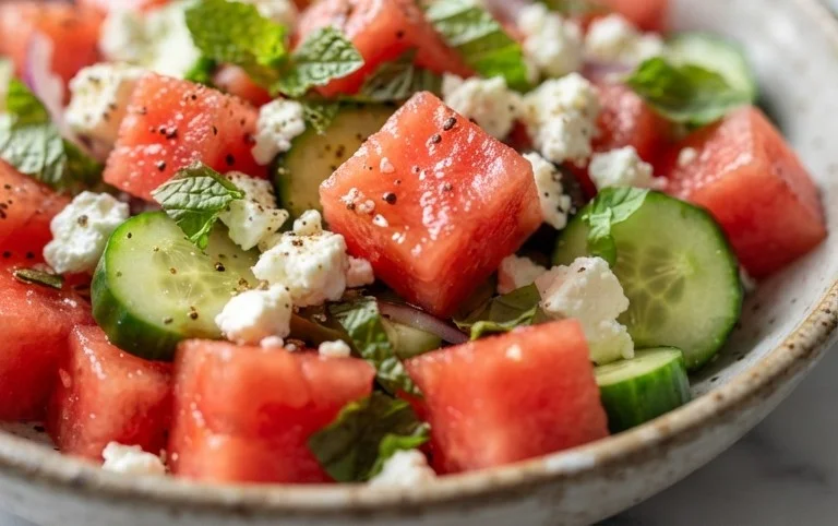 Watermelon Salad with Cucumber and Feta