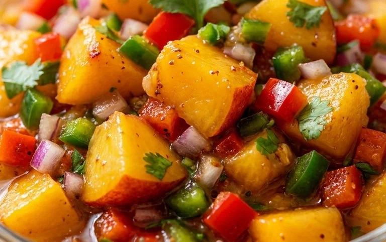 Sweet & Spicy Peach Salsa Canning Recipe