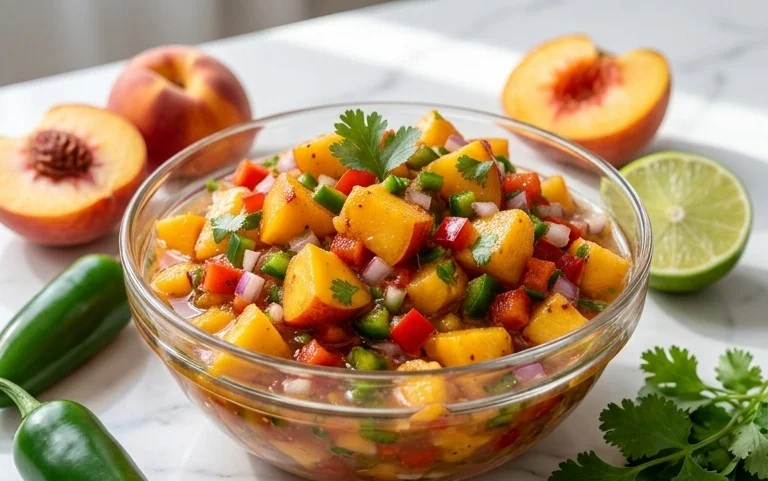Sweet & Spicy Peach Salsa Canning Recipe