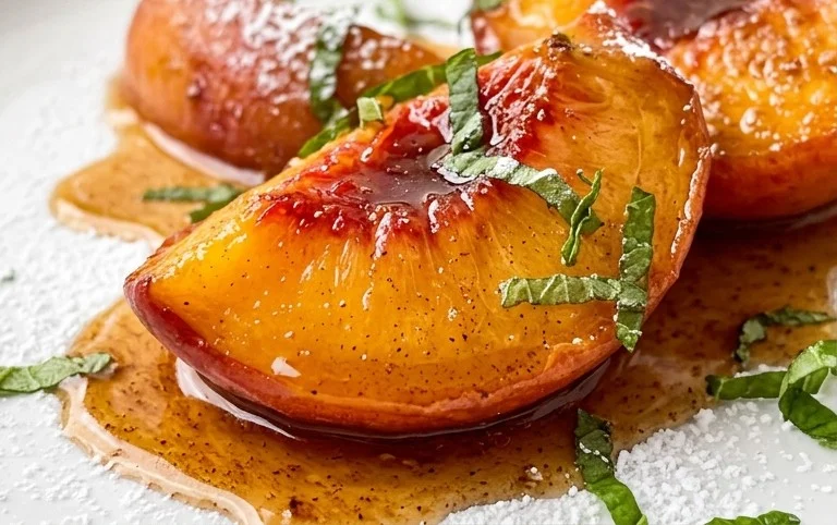 Cinnamon Sugar Baked Peaches