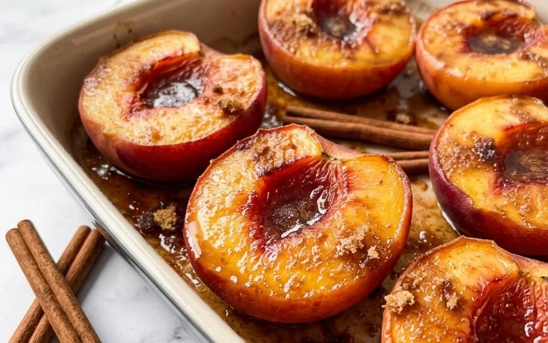Cinnamon Sugar Baked Peaches