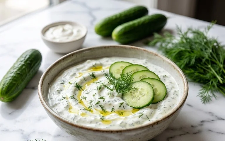 Cucumber Dip with Sour Cream and Dill
