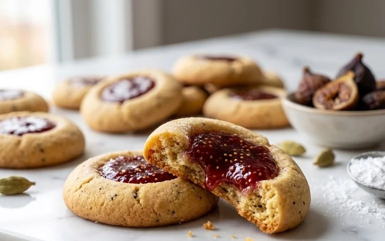 Cardamom Fig Thumbprint Cookies