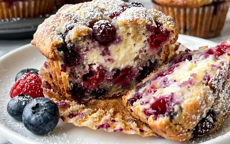 Berry Cream Cheese Muffins