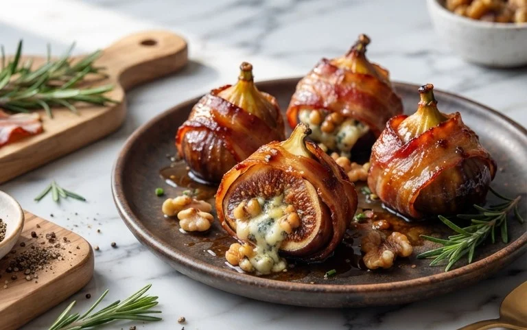 Beef Bacon Wrapped Stuffed Figs