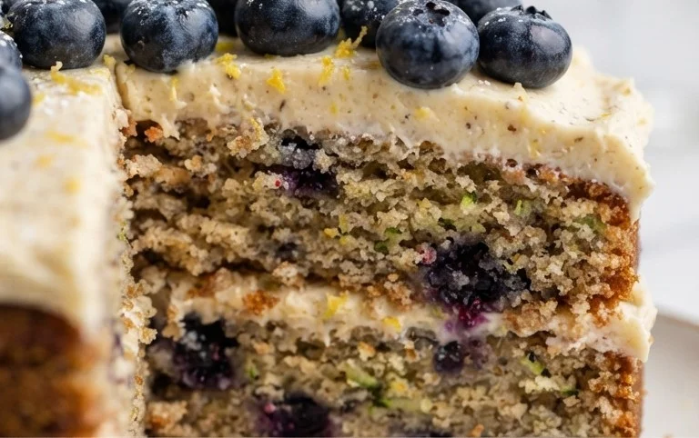 Blueberry Zucchini Cake with Lemon Buttercream