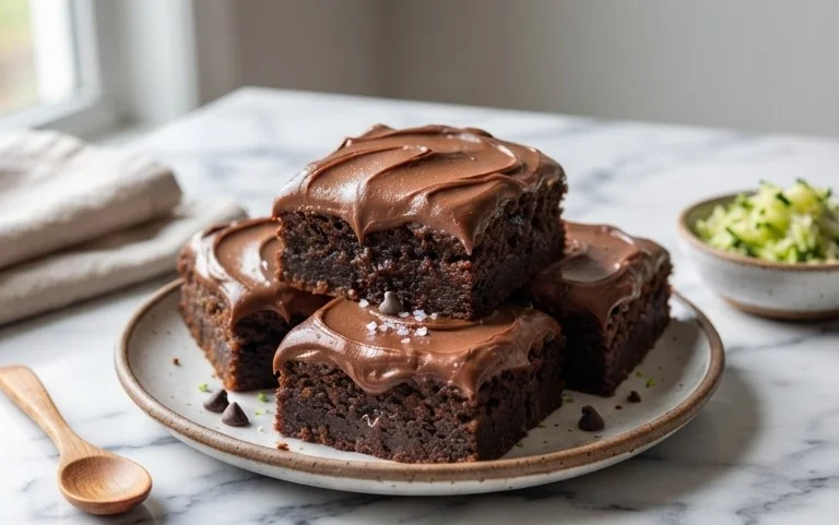 Zucchini Brownies with 1 minute Frosting!