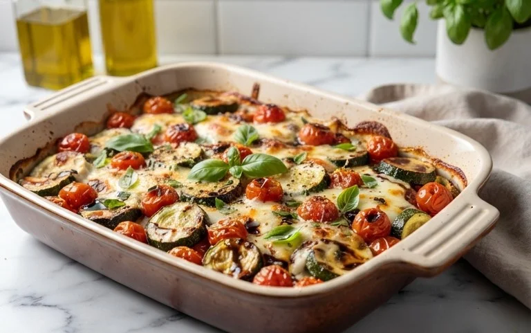 Balsamic Zucchini Tomato Bake